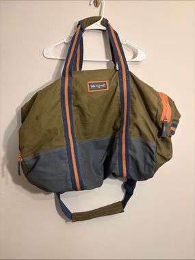 Duffle bag Life Is Good Olive and Navy Canvas with Orange Accents